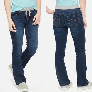 Justice Size 18 Knit Waist Bootcut Dark Wash Jeans